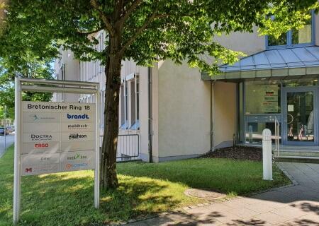 BECONEX office in Grasbrunn, Bayern. View from outside of the building.